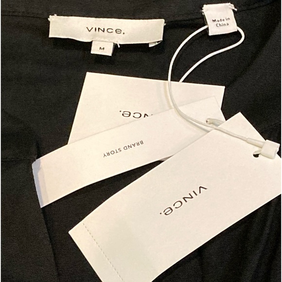 NWT Vince Black Sleeveless Shirred Band Collar Dress - Sz XS and Sz M - Picture 9 of 9